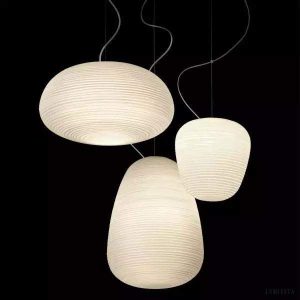 Lampa Wisząca z Dmuchanego Szkła w Kształcie Okrągłym