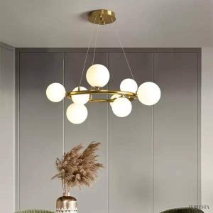 Lampa wisząca Mori w stylu skandynawskim z metalowymi kulkami