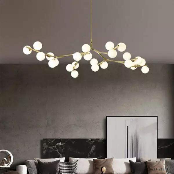 Nowoczesna lampa wisząca w stylu skandynawskim 12 głowic