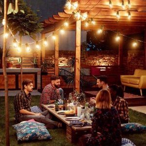 Lampy solarne S14 na zewnątrz z retro żarówkami E27