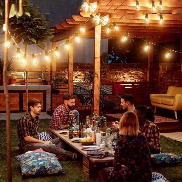 Lampy solarne S14 na zewnątrz z retro żarówkami E27