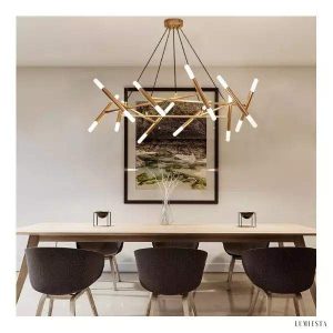 Lampa wisząca w kształcie gniazda ptaka czarna złota