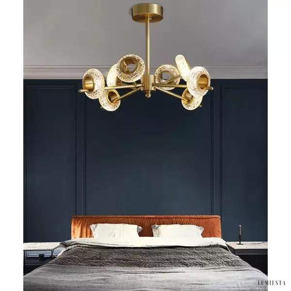 Lampa sufitowa LED z kryształowymi elementami w stylu nowoczesnym