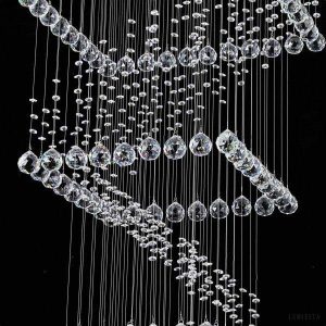 Luksusowa lampa wisząca kryształowa w stylu rotacyjnym