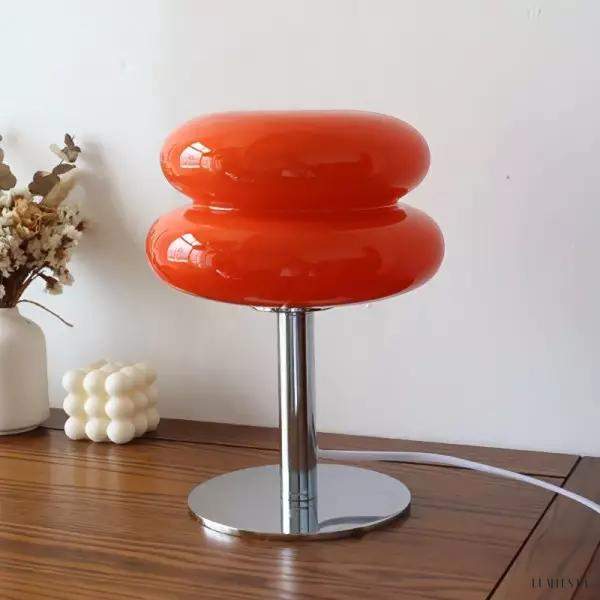 Lampka stołowa Bauhaus ze szklanym kloszem minimalistyczna