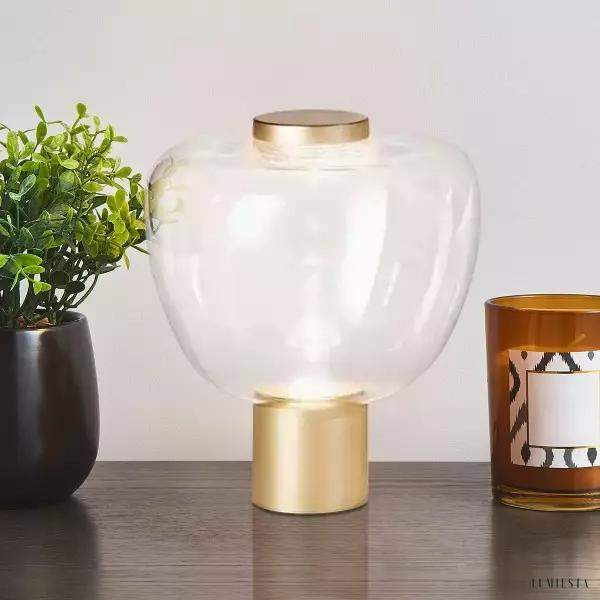 Lampka stołowa RIFLESSO szklana w kształcie bąbelka