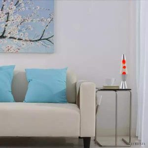 Lampa lawowa klasyczna z metalowym wykończeniem niebieska