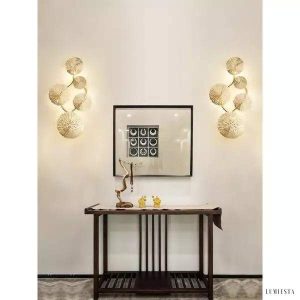 Lampa ścienna LED w kształcie liścia lotosu w stylu vintage