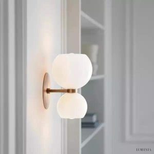 Lampa ścienna Edie i Betty w stylu nowoczesnym z szkła opalowego