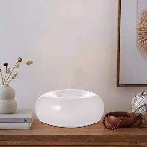 Nowoczesna okrągła lampa stołowa z LED dotykowym w stylu Bauhaus