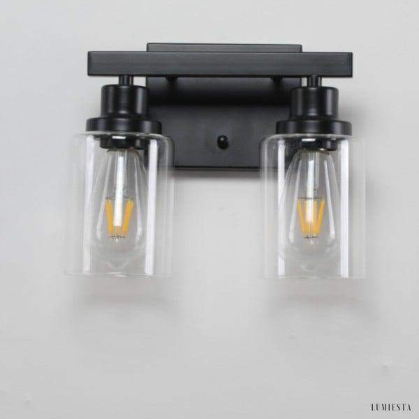Podwójna lampa ścienna szklana w stylu nowoczesnym