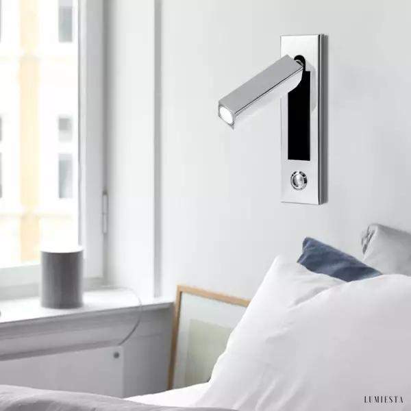 Lampa LED do czytania z regulowanym ramieniem ścienna