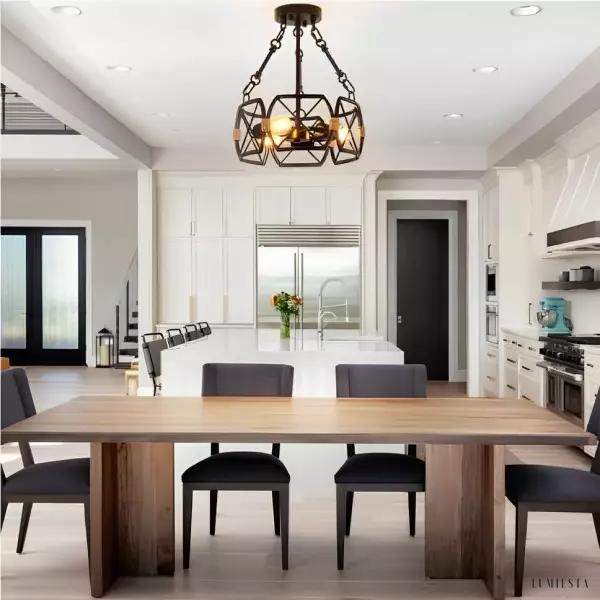 Metalowa lampa sufitowa w stylu retro industrialnym