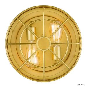 Lampa sufitowa w stylu industrialnym złota metalowa klatka