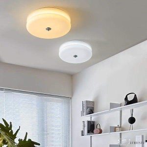 Lampa sufitowa w stylu Art Deco, biały/kremowy, platfon Ø32/40cm