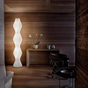 Nowoczesna lampa podłogowa z falistym wzorem LED 173 cm