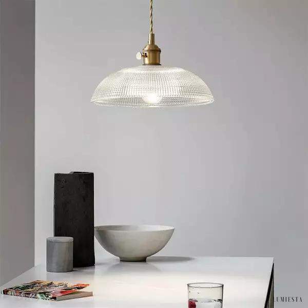 image_3-89.jpg Żebrowana lampa wisząca w stylu retro z mosiężnym kloszem