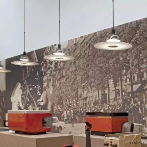 Lampa wisząca Frisbi stylowa okrągła 60 cm czarna nikiel