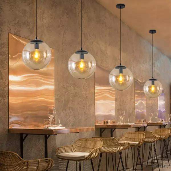 Szklana Kula Lampa Wisząca