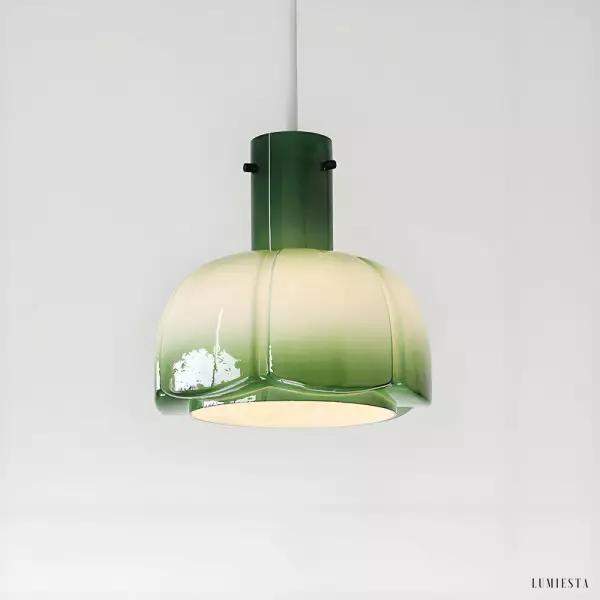 Szklana lampa wisząca Flower Bud w stylu średniowiecznym