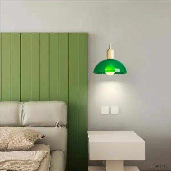 Witrażowa lampa wisząca Bauhaus w minimalistycznym stylu