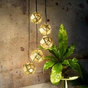 Lampa Wisząca Echo Złoty Nowoczesny Żyrandol ze Stali Nierdzewnej