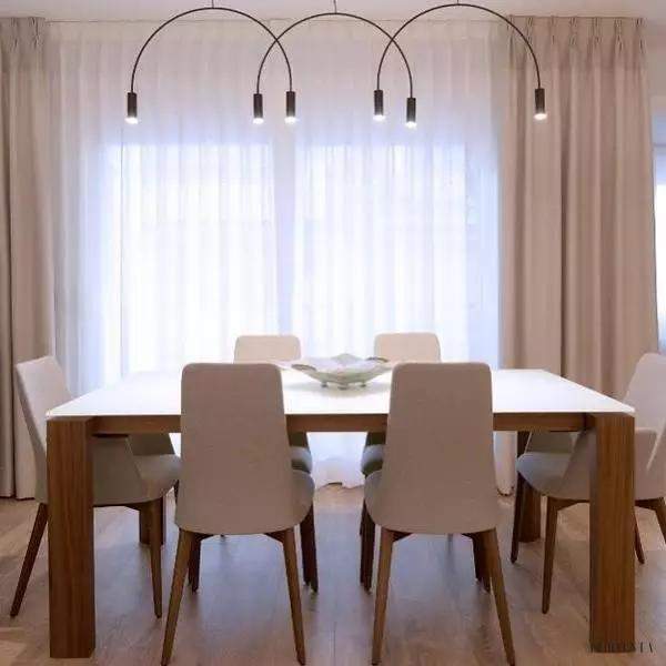 Lampa wisząca Min elegancka z łukowymi ramionami LED