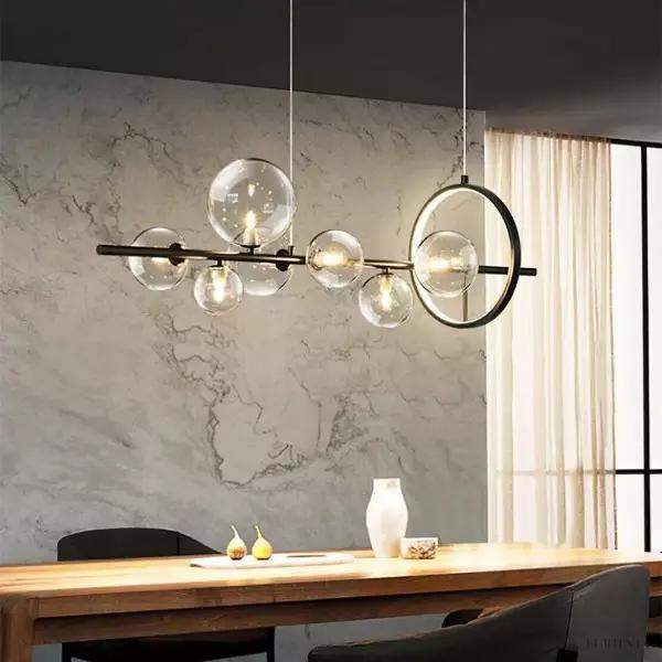 Stamj - Lampa wisząca liniowa z kulami szklanymi nowoczesny design