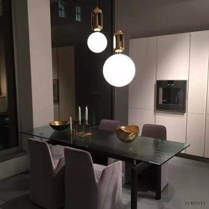 Lora - Lampa wisząca ze szkła w nowoczesnym stylu, biały/czarny/złoty, Ø15/25/30cm, 1-punktowa