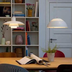 Trójwarstwowa lampa wisząca z aluminiowymi kloszami 40 cm