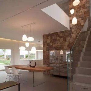 Lampa Wisząca z Dmuchanego Szkła w Kształcie Okrągłym