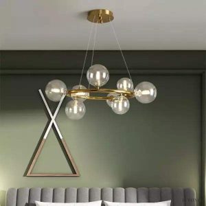 Lampa wisząca Mori w stylu skandynawskim z metalowymi kulkami