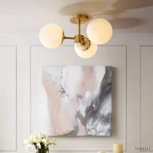 Lampa sufitowa Karia żyrandol z opalowymi kulami