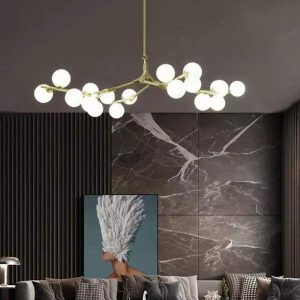 Nowoczesna lampa wisząca w stylu skandynawskim 12 głowic