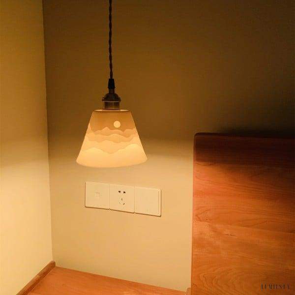 Lampa wisząca kinkiet górski cień ceramiczny japoński styl