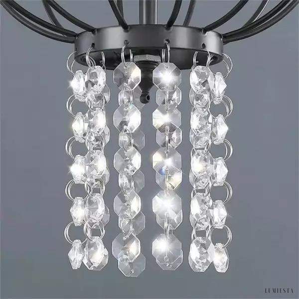 Nowoczesny żyrandol metalowy z kryształami w stylu luksusowym