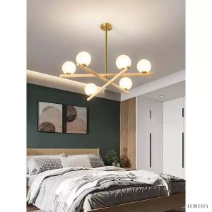 Lampa wisząca minimalistyczna z szklanymi kulami 6-bulbowa