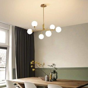 Luksusowy żyrandol szklany w kształcie kuli złoty