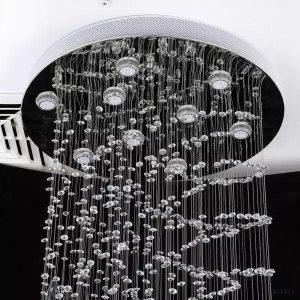 Luksusowa lampa wisząca kryształowa w stylu rotacyjnym