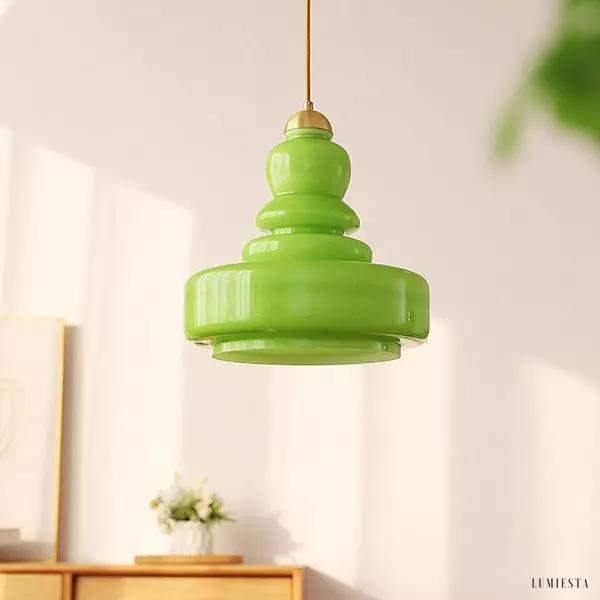 Wisząca lampa szklana Gourd w stylu vintage