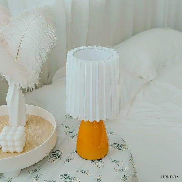 Nowoczesna urocza lampa stołowa plisowana w trzech kolorach