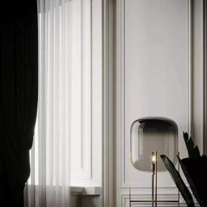 Oda - Lampa podłogowa szklana kula na metalowej podstawie,  Ø26/37/48cm