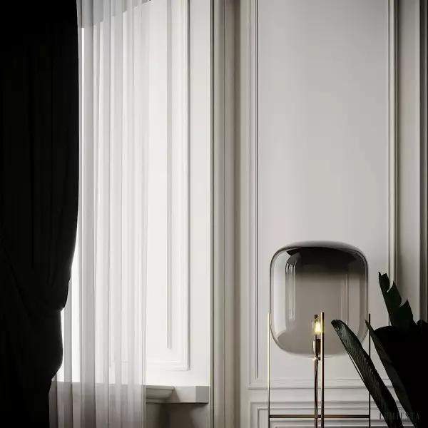 Oda - Lampa podłogowa szklana kula na metalowej podstawie,  Ø26/37/48cm