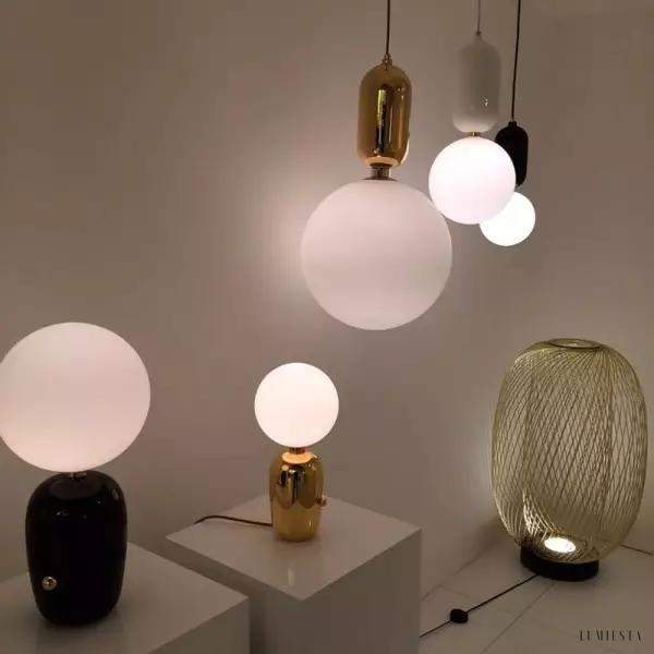 Lampa stołowa Aballs duża w stylu nowoczesnym z szklanym kloszem