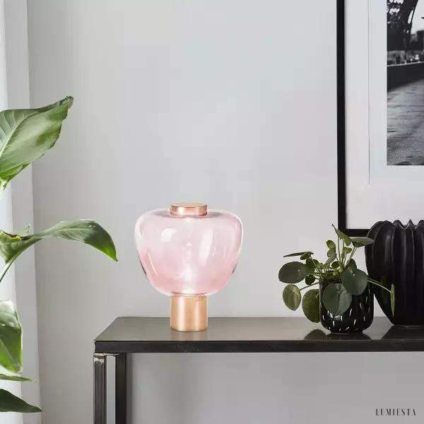 Lampka stołowa RIFLESSO szklana w kształcie bąbelka