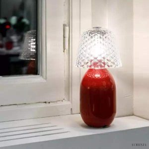 Lampa stołowa Candy Light z kryształowym kloszem elegancka