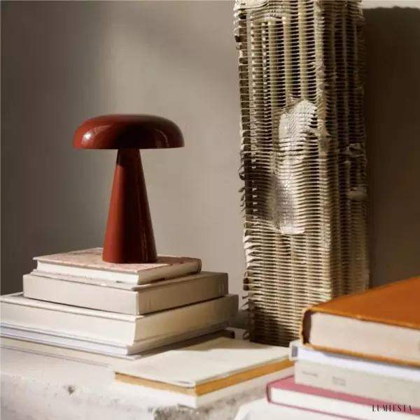 Stylowa przenośna lampa stołowa Como SC53 z kloszem w kształcie grzyba