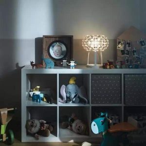 Lampa stołowa Caboche w stylu glamour z przezroczystym kloszem