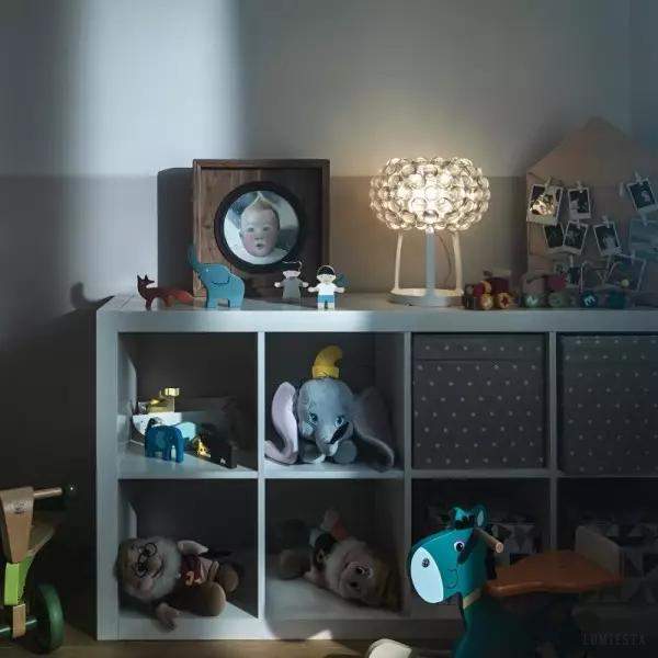 Lampa stołowa Caboche w stylu glamour z przezroczystym kloszem