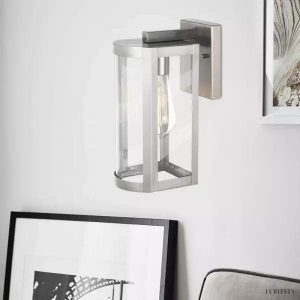 Lampka ścienna zewnętrzna stal nierdzewna klasyczny styl